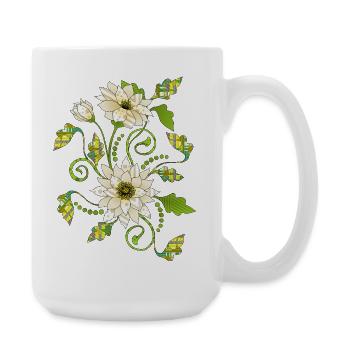 Fleur - Grande tasse 440 ml - blanc - Droite