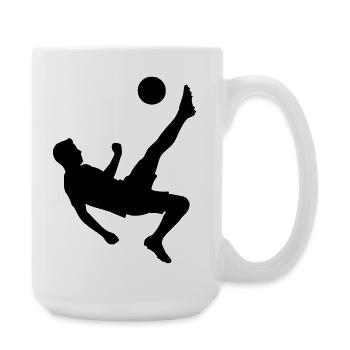 Silhouette du tir d’action football Logo - Grande tasse 440 ml - blanc - Droite