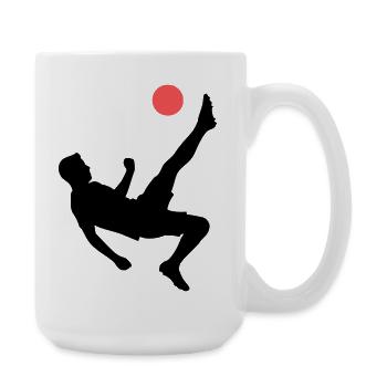 Dynamic overhead kick football - Large Mug 440 ml - white - Right