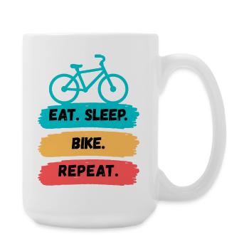 Manger Sleep Bike Répéter - Grande tasse 440 ml - blanc - Droite