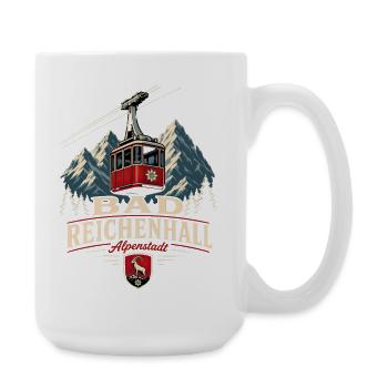 Bad Reichenhall Seilbahn Alpenstadt Vintage - Große Tasse 440 ml - Weiß - Rechts