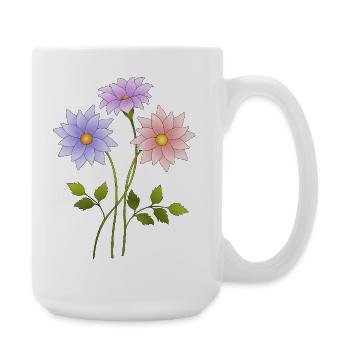 Fleur - Grande tasse 440 ml - blanc - Droite