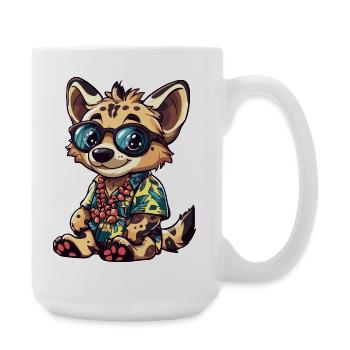 Hyena Comic Vacation - Large Mug 440 ml - white - Right