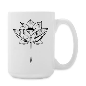Lotus Lotus Flower Black Flower - Large Mug 440 ml - white - Right