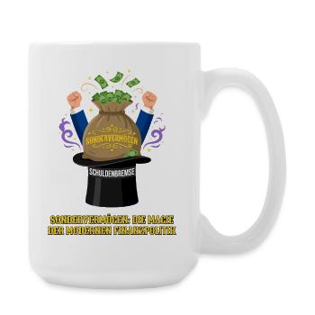 Die Magie Der Modernen Finanzpolitik - Große Tasse 440 ml - Weiß - Rechts