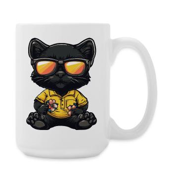 Panther Comic Urlaub - Große Tasse 440 ml - Weiß - Rechts