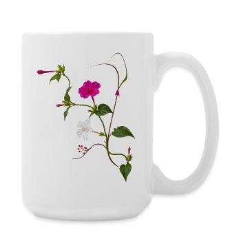 Wunderblume Zen Blüten Design - Große Tasse 440 ml - Weiß - Rechts