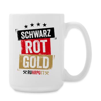 Schwarz Rot Gold Ruhrpott - Große Tasse 440 ml - Weiß - Rechts