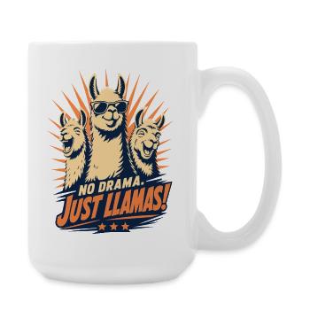No Drama Just Llama Cool Retro - Large Mug 440 ml - white - Right