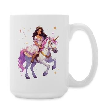 Princesse sur une licorne - Grande tasse 440 ml - blanc - Droite