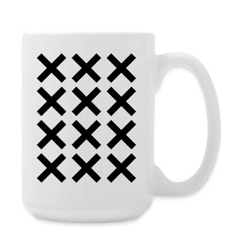Conception de la grille en X - Grande tasse 440 ml - blanc - Droite
