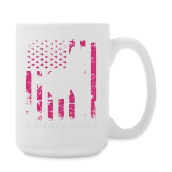 Karate Mom USA Flag Martial Arts Mom Pink - Large Mug 440 ml - white - Right