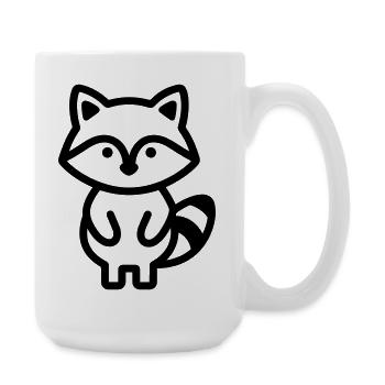 Waschbär - Große Tasse 440 ml - Weiß - Rechts