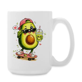 Avocado Skater mit Drink - Große Tasse 440 ml - Weiß - Rechts