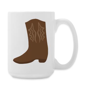 Art de point de botte western - Grande tasse 440 ml - blanc - Droite