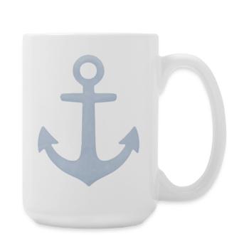 Minimalist nautical pastel anchor - Large Mug 440 ml - white - Right