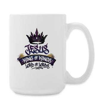 Jesus King of kings - Large Mug 440 ml - white - Right