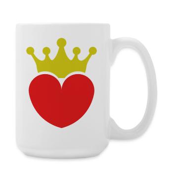 Herz mit Krone - Große Tasse 440 ml - Weiß - Rechts
