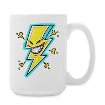 Laughing Lightning Cartoon - Large Mug 440 ml - white - Right