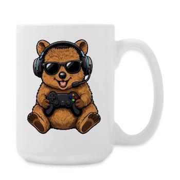 Gaming Gamer Retro Cute Quokka - Large Mug 440 ml - white - Right