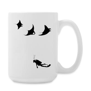 mantas_taucher - Große Tasse 440 ml - Weiß - Rechts
