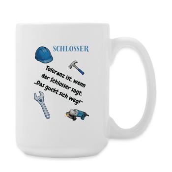 Schlosser T-Shirt Lustiges Geschenk Metallbau-Fans - Große Tasse 440 ml - Weiß - Rechts
