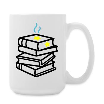 Stack of Books Star Fantasy Reading Book Club - Large Mug 440 ml - white - Right