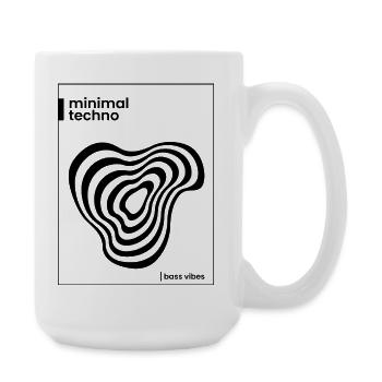 minimalistisches Techno-Plakatdesign - Große Tasse 440 ml - Weiß - Rechts