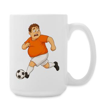 Soccer player with ball - Large Mug 440 ml - white - Right