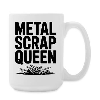 Metal Scrap Queen - Large Mug 440 ml - white - Right