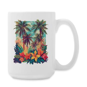 Tropical Blossom Beach - Large Mug 440 ml - white - Right