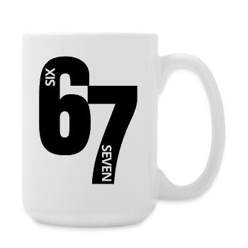 Six Seven - 6 7 - Sixty Seven - Meme - Große Tasse 440 ml - Weiß - Rechts