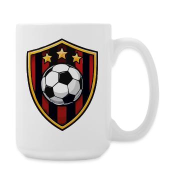 Étoile de football Black Red Shield - Grande tasse 440 ml - blanc - Droite