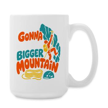 Größere Berge Meme-Kletterdesign - Große Tasse 440 ml - Weiß - Rechts