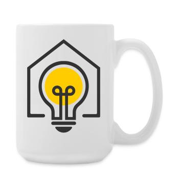 Electrician House Light Bulb Motif - Large Mug 440 ml - white - Right
