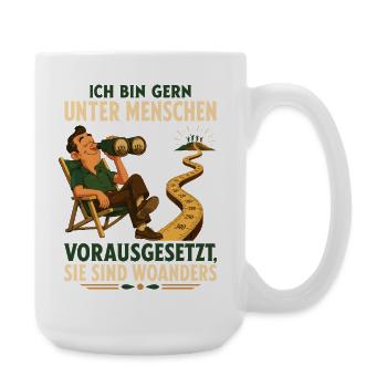 Unter Menschen mit Sicherheitsabstand - Große Tasse 440 ml - Weiß - Rechts