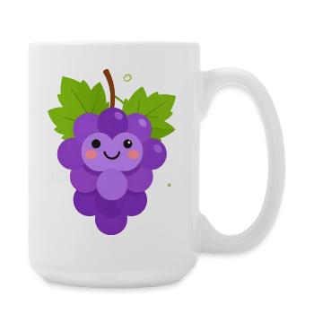 Fröhliche Traube Cartoon - Große Tasse 440 ml - Weiß - Rechts
