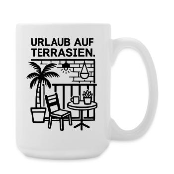 Urlaub auf Terrasien - Große Tasse 440 ml - Weiß - Rechts