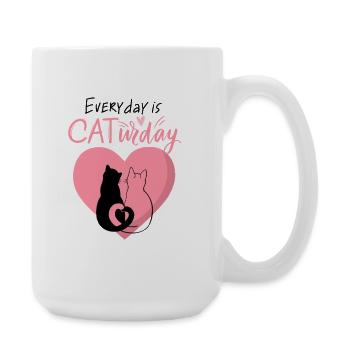 CAT Friday Duo Cœur de Chat - Grande tasse 440 ml - blanc - Droite