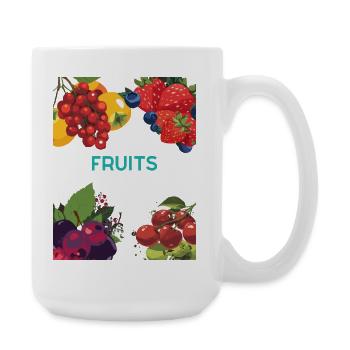 Fruits Colorés - Thème Tropical - Grande tasse 440 ml - blanc - Droite