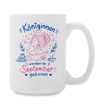 Queens Born in September Doodle - Large Mug 440 ml - white - Right