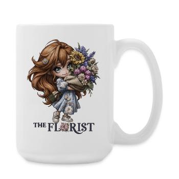 Bouquet de fleuriste Chibi Girl - Grande tasse 440 ml - blanc - Droite