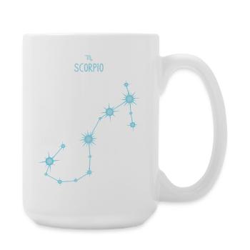 Scorpio Zodiac Sign Star Constellation Pastel Blue - Large Mug 440 ml - white - Right
