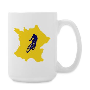 Carte France avec conception vélo – cycliste - Grande tasse 440 ml - blanc - Droite