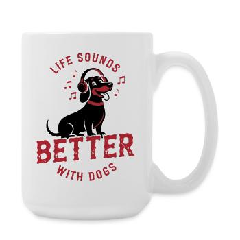 Adorateur de musique avec un casque - Grande tasse 440 ml - blanc - Droite