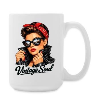 Soul Vintage – Un design stylé de pin-up rockabilly - Grande tasse 440 ml - blanc - Droite
