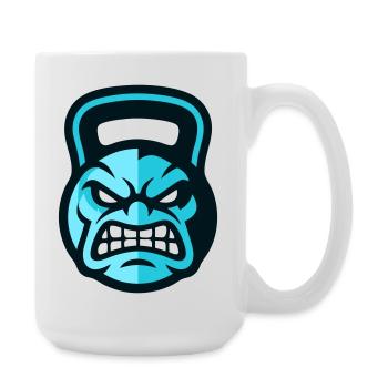 Logo kettlebell d’entraînement - Grande tasse 440 ml - blanc - Droite