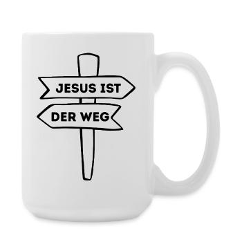 Jesus ist der Weg – Christliches Design - Große Tasse 440 ml - Weiß - Rechts