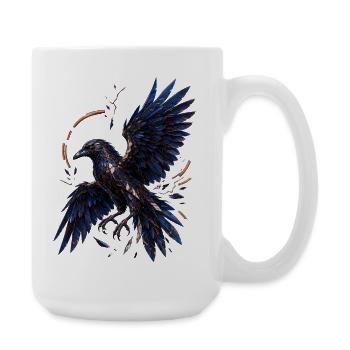 Raven Mosaic Night - Large Mug 440 ml - white - Right