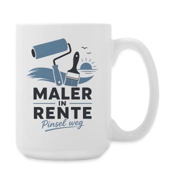 Maler in Rente – Pinsel weg & Farbrolle Grafik - Große Tasse 440 ml - Weiß - Rechts